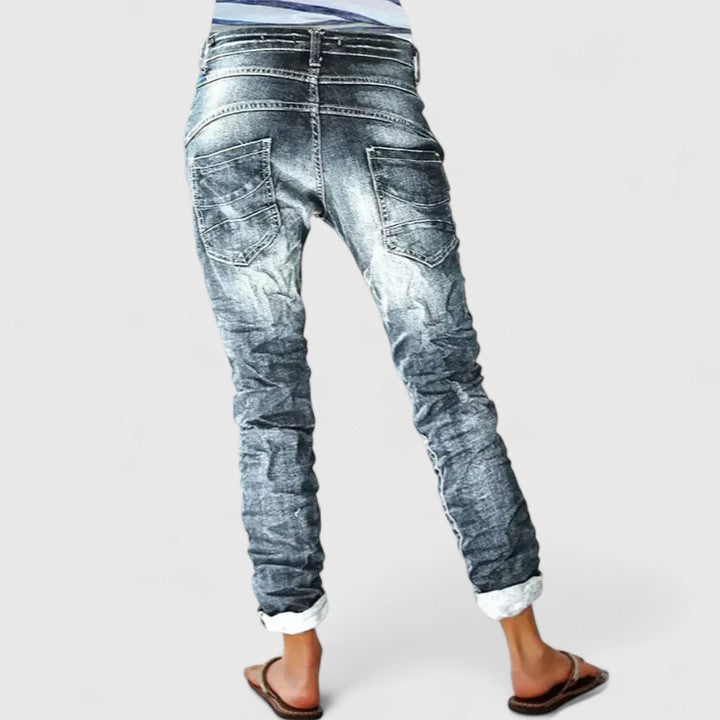Marcella | Distressed Wide Leg Jeans