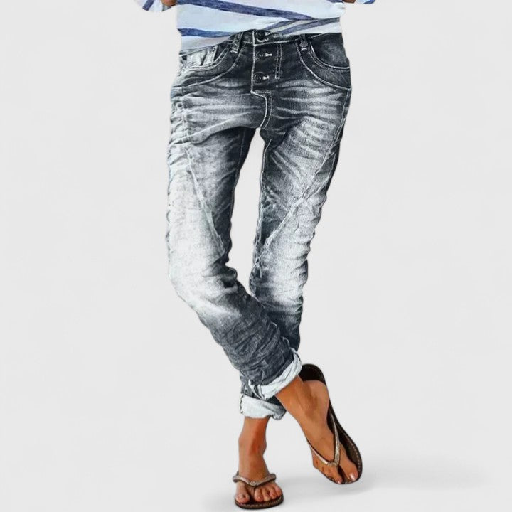 Marcella | Distressed Wide Leg Jeans