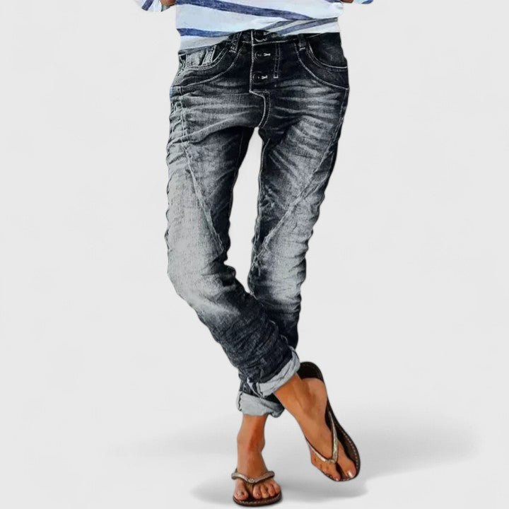 Marcella | Distressed Wide Leg Jeans