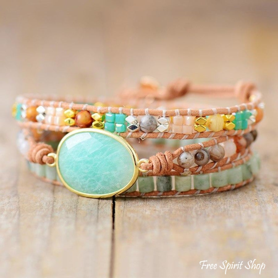 Faye | Amazonite & Agate Gemstone Wrap