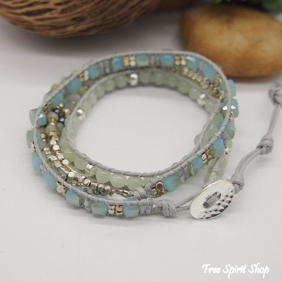 Rosa | Amazonite & Crystal Beaded Wrap