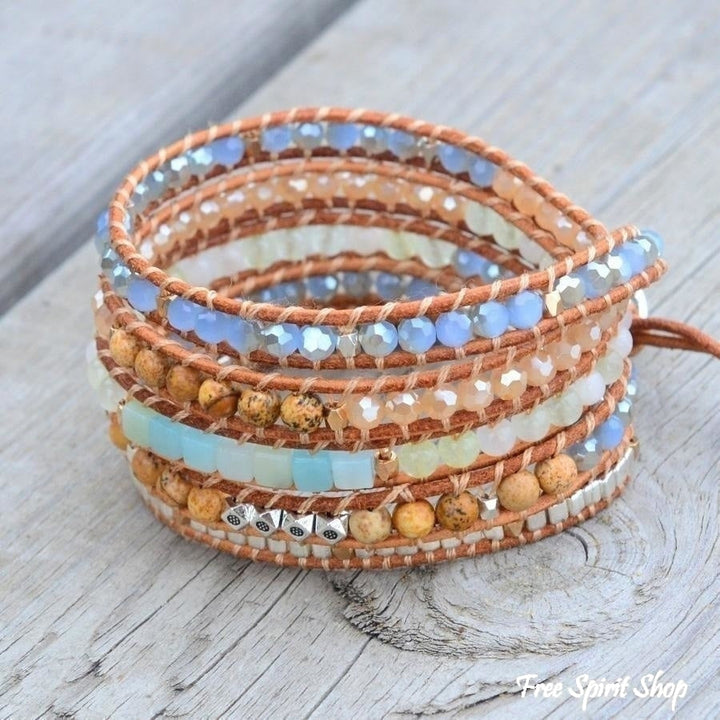 Kit | Amazonite & Jasper Leather Wrap