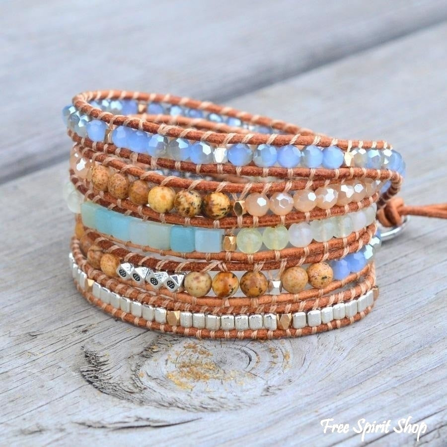 Kit | Amazonite & Jasper Leather Wrap