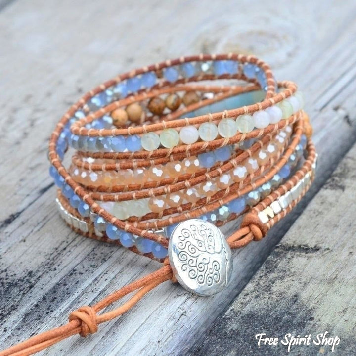 Kit | Amazonite & Jasper Leather Wrap