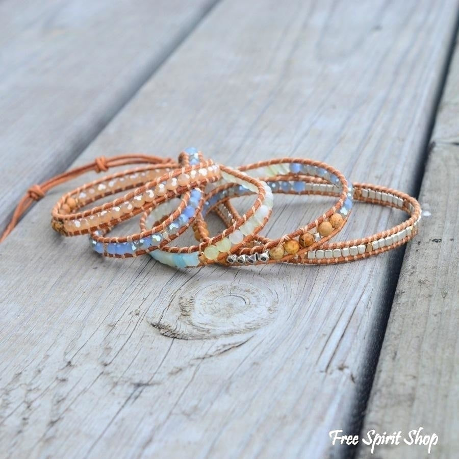 Kit | Amazonite & Jasper Leather Wrap