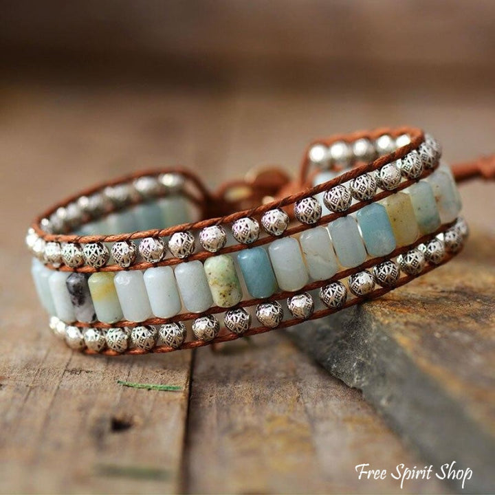 Marta | Amazonite & Tibetan Bead Wrap