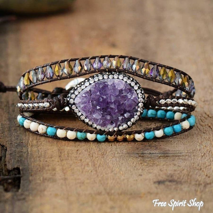 Rose | Amethyst Howlite Turquoise & Crystal