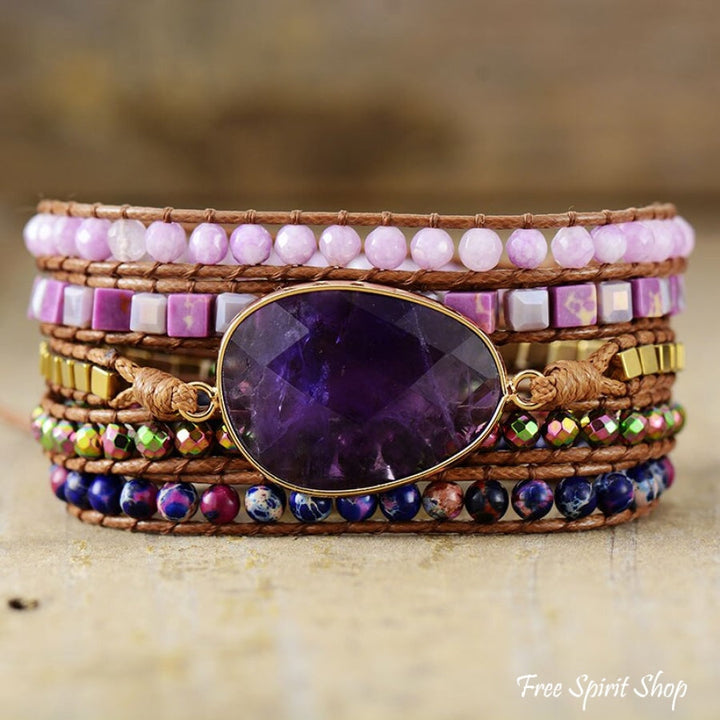 Agatha | Amethyst & Purple Quartz Wrap