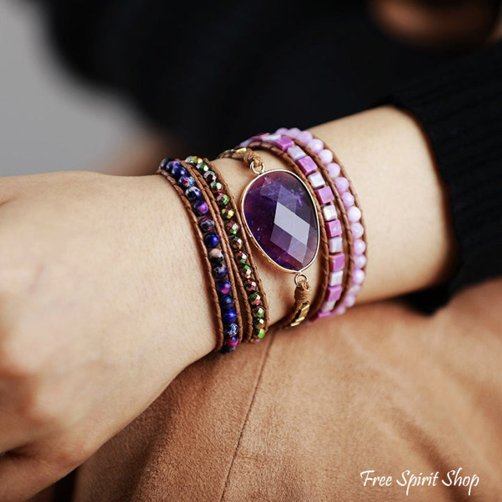 Agatha | Amethyst & Purple Quartz Wrap