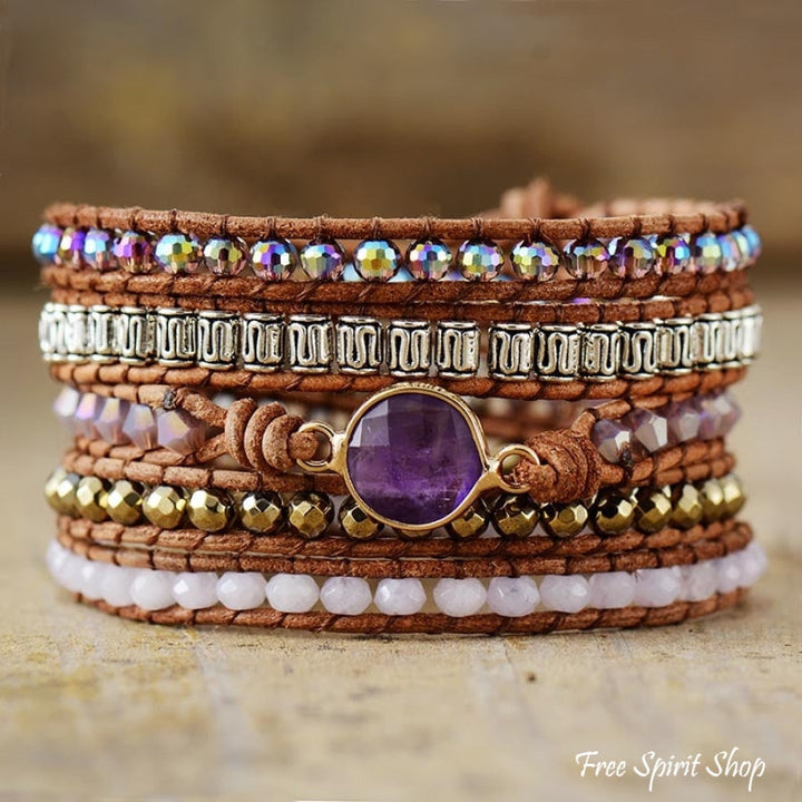 Olivia | Amethyst & Pyrite Wrap