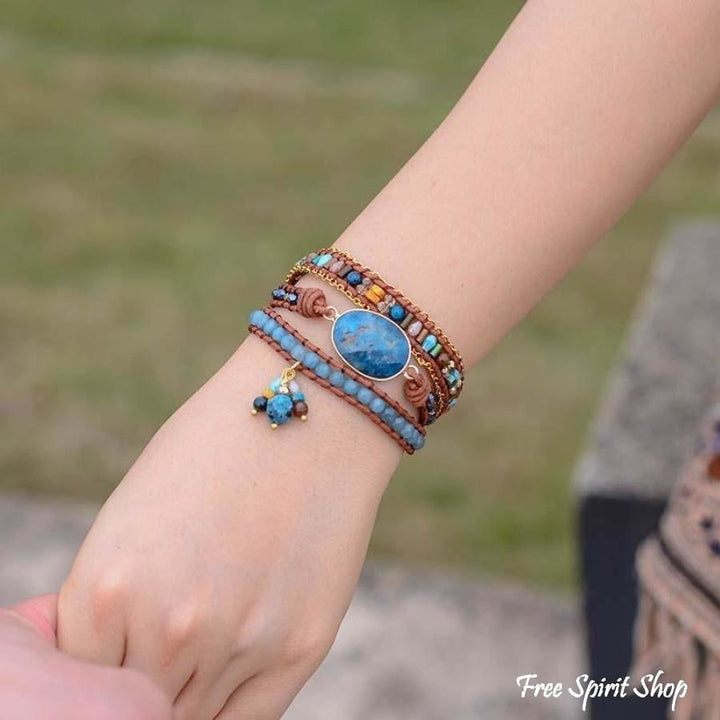 Delia | Blue Apatite Gemstone Wrap