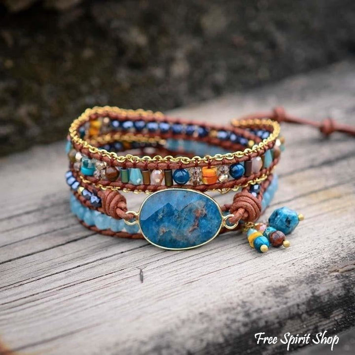 Delia | Blue Apatite Gemstone Wrap