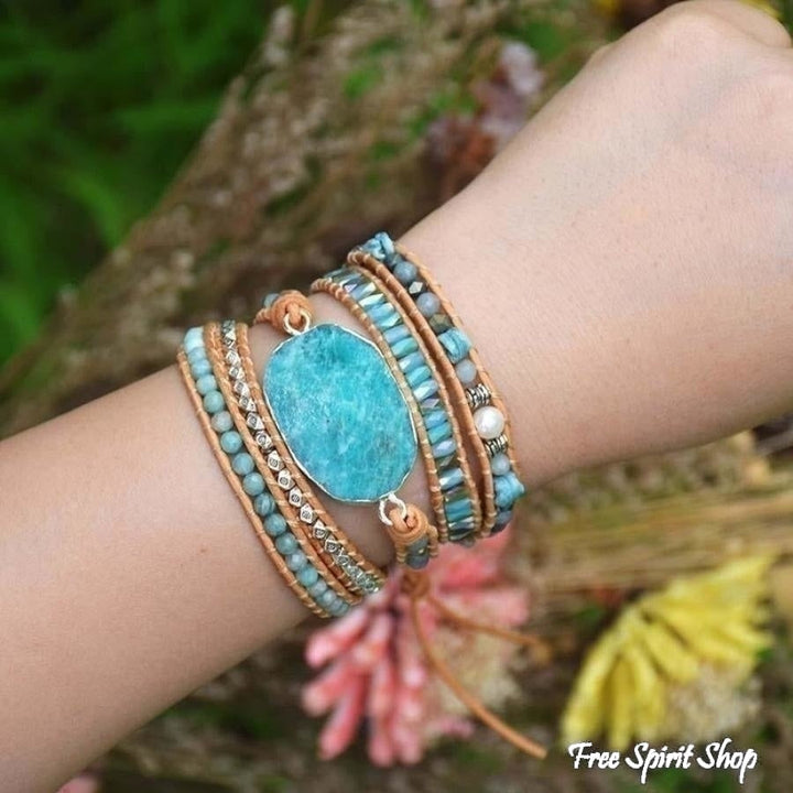 Blair | Calming Amazonite Bead Wrap