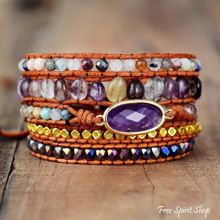 Annie | Fluorite & Amethyst Crystal Wrap
