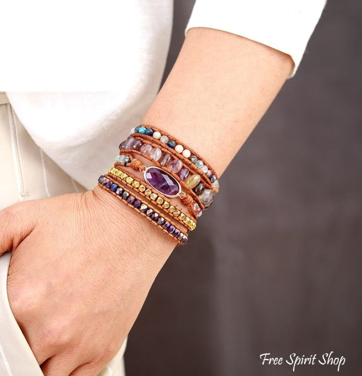 Annie | Fluorite & Amethyst Crystal Wrap