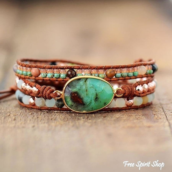 Kay | Green Jade & Amazonite Wrap