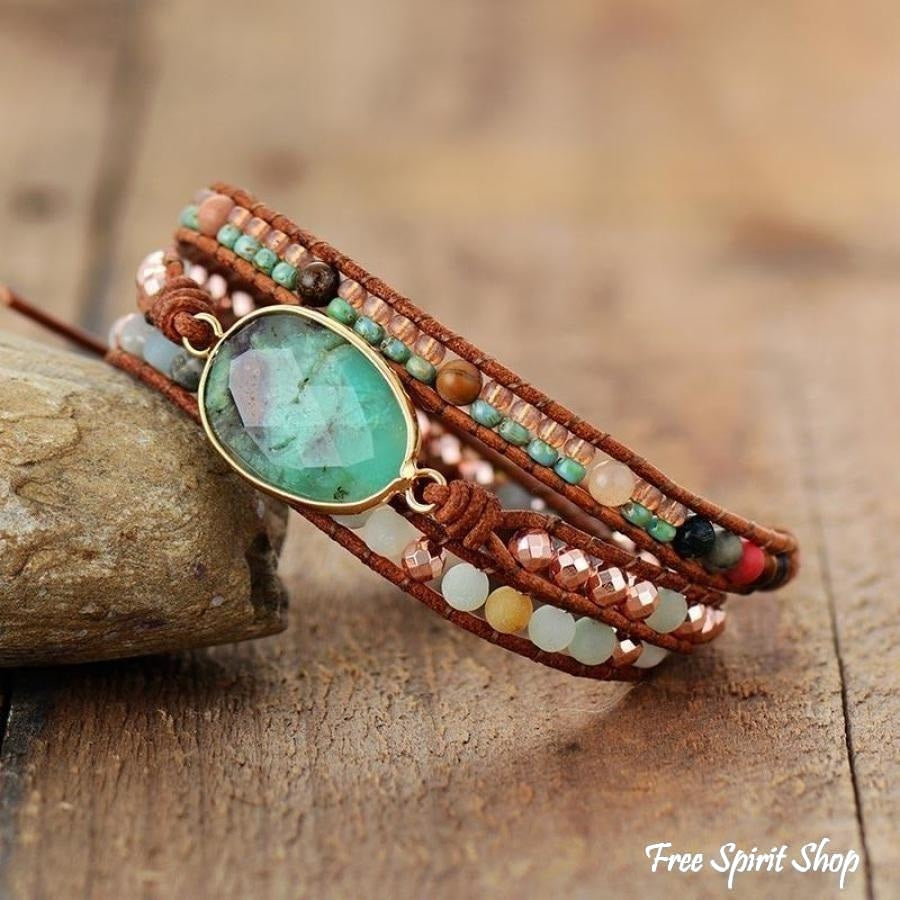 Kay | Green Jade & Amazonite Wrap