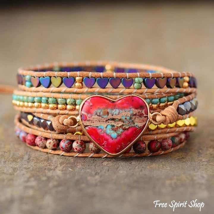 Coral | Jasper Heart 5 Layer Wrap
