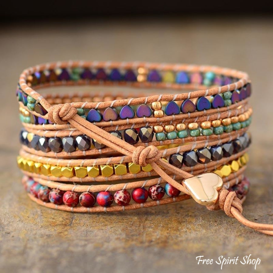 Coral | Jasper Heart 5 Layer Wrap