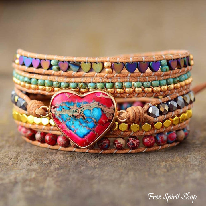 Coral | Jasper Heart 5 Layer Wrap