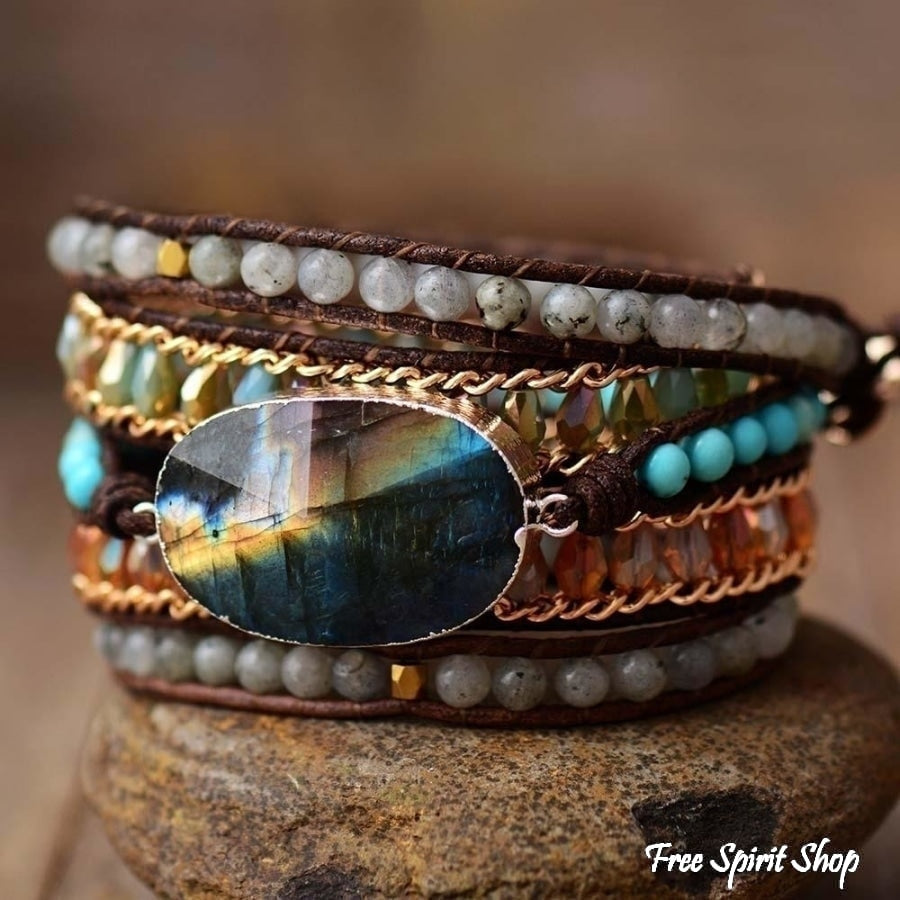 Evie | Labradorite & Gold Chain Bead