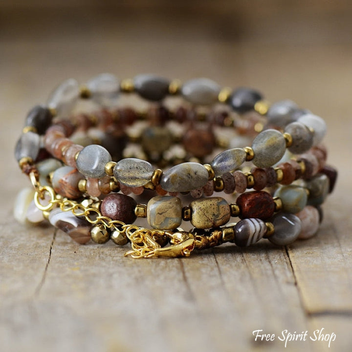 Pam | Labradorite King Jasper Botswana Agate