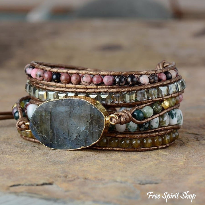 Alice | Labradorite Rhodochrosite & Moss Agate