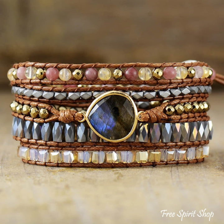 Olive | Labradorite Strawberry Agate & Citrine