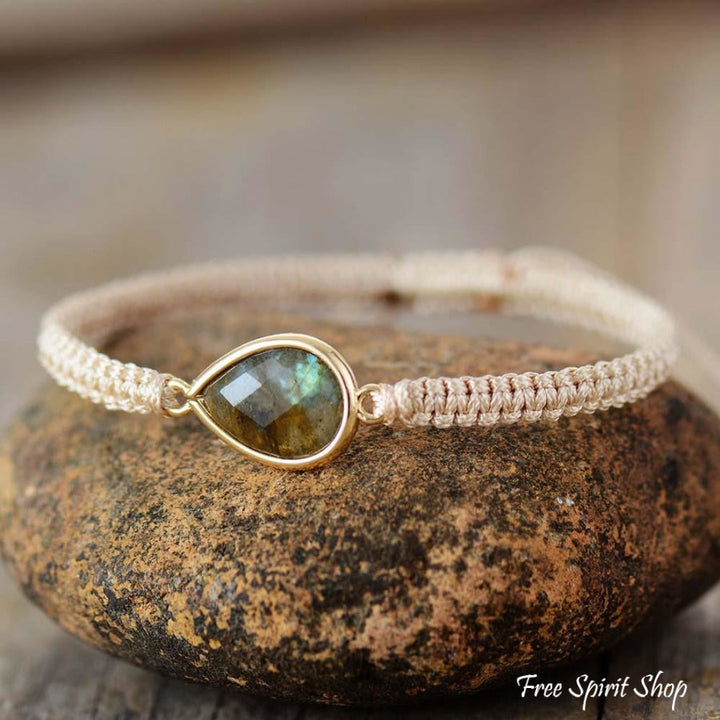 Mina | Labradorite Teardrop Charm