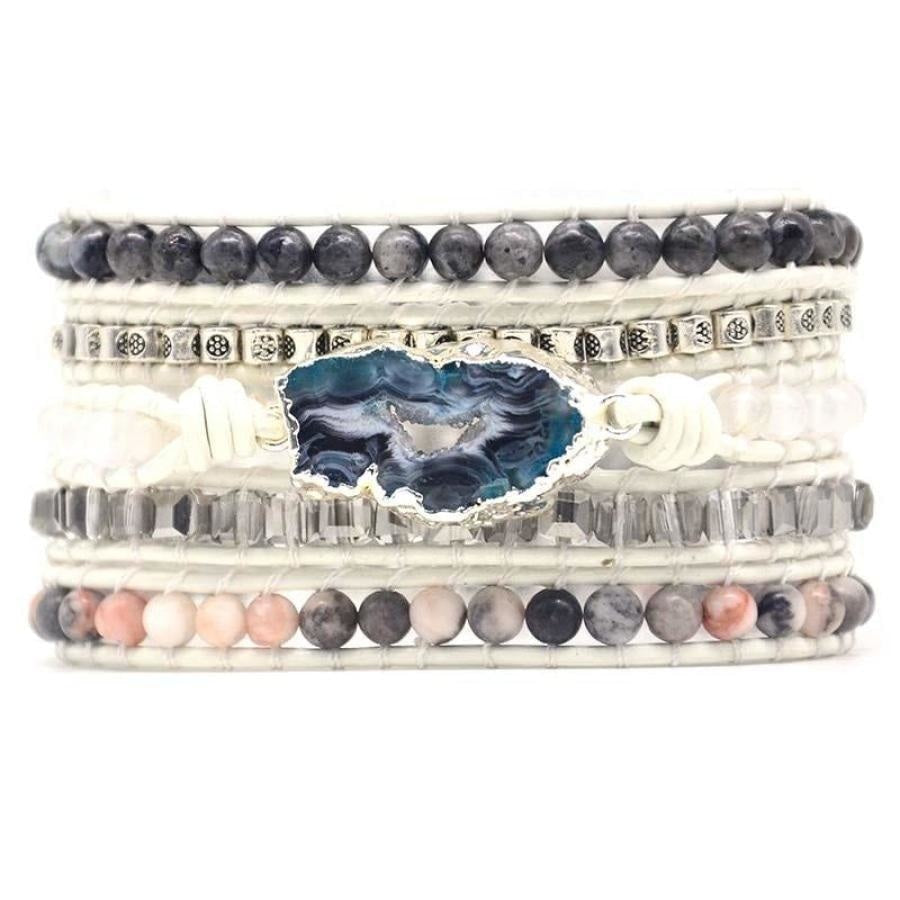 Anastasia | Labradorite, White Jade & Druzy