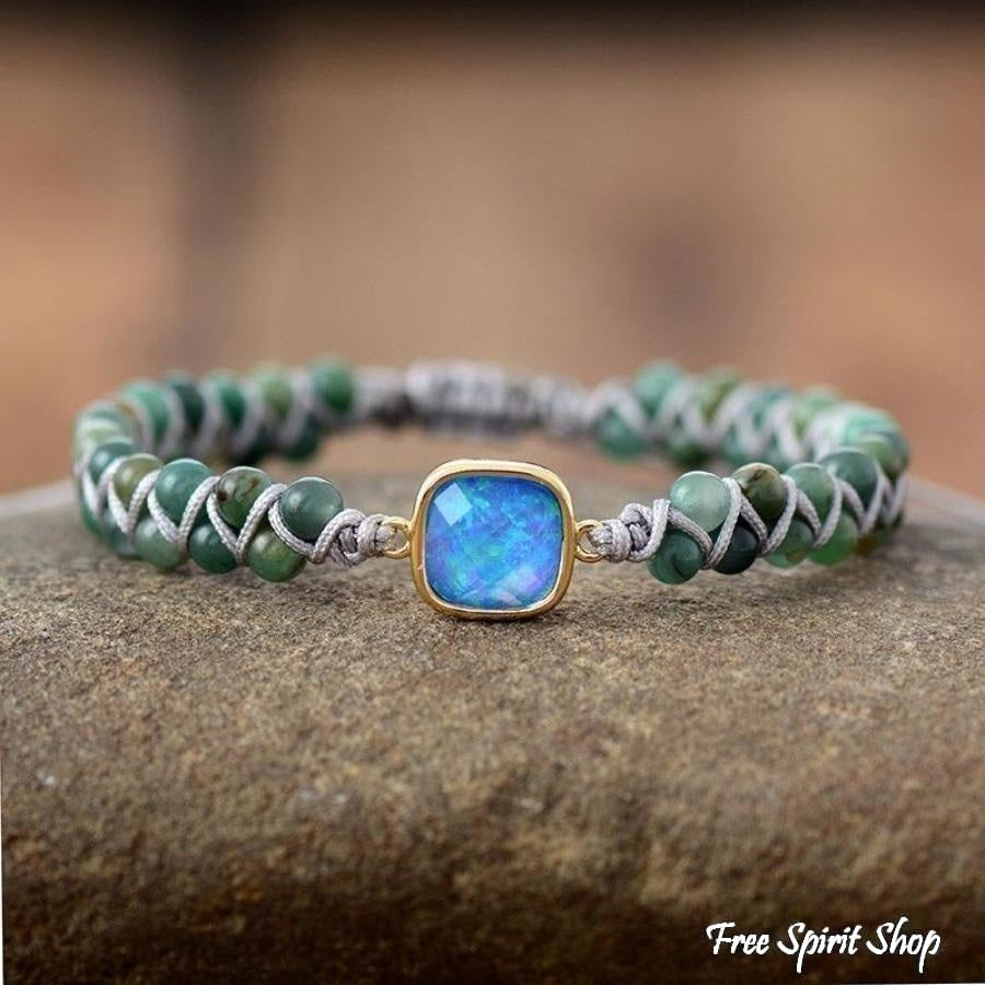 Vanessa | Moss Agate & Opal Bead