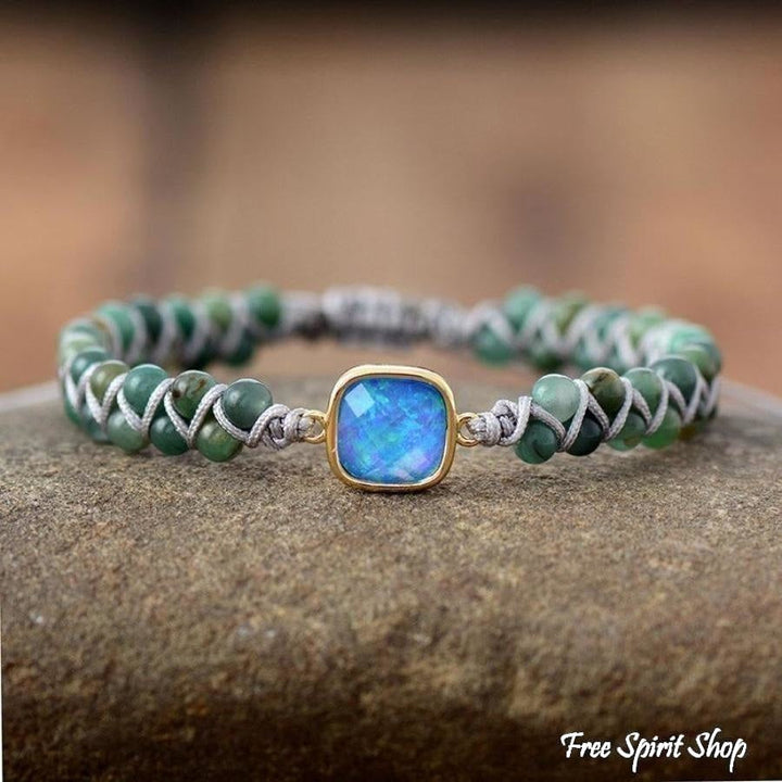 Vanessa | Moss Agate & Opal Bead