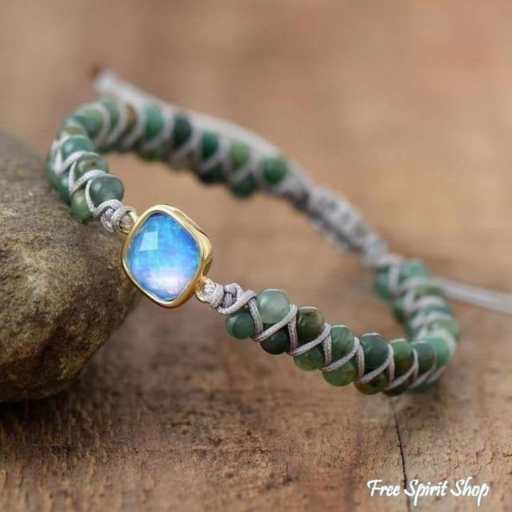 Vanessa | Moss Agate & Opal Bead