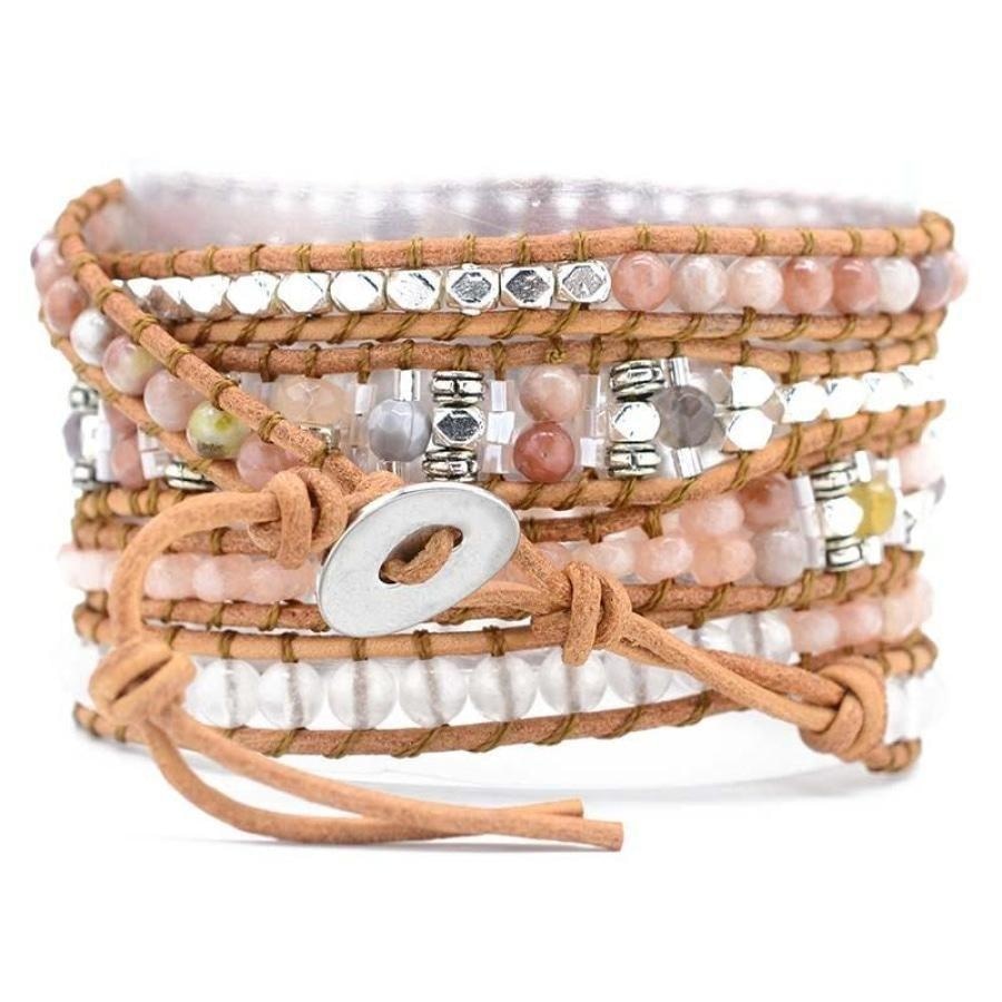 Scarlett | Pink Aventurine & Sunstone Wrap
