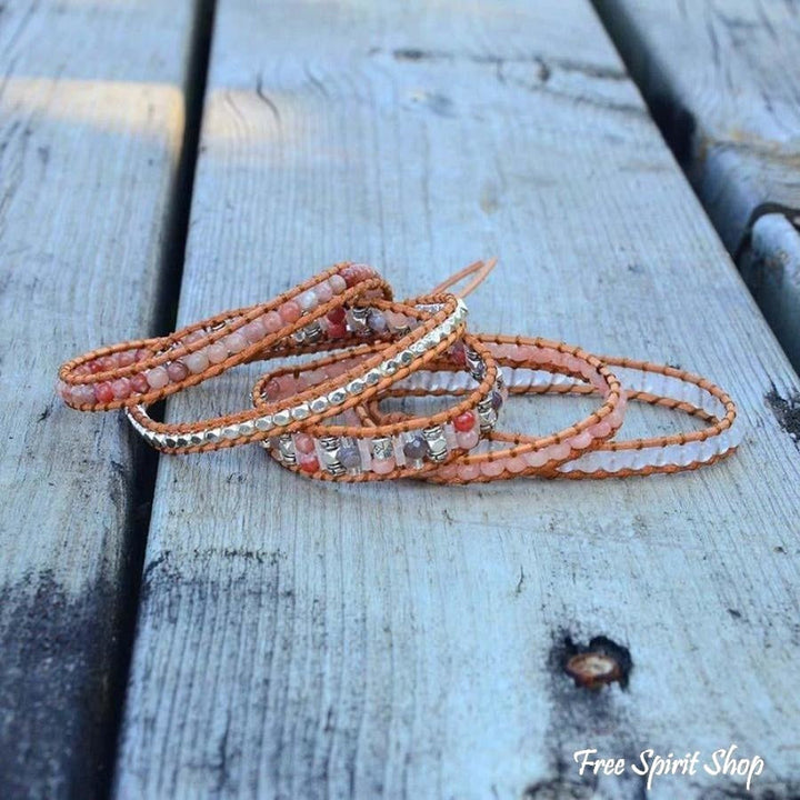 Scarlett | Pink Aventurine & Sunstone Wrap