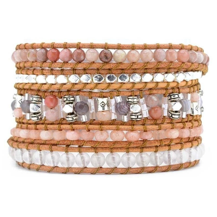 Scarlett | Pink Aventurine & Sunstone Wrap