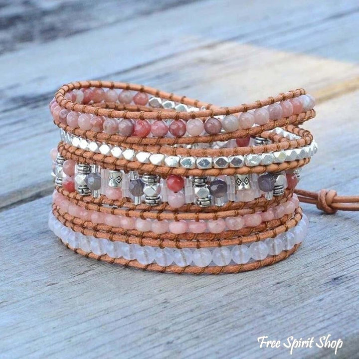 Scarlett | Pink Aventurine & Sunstone Wrap
