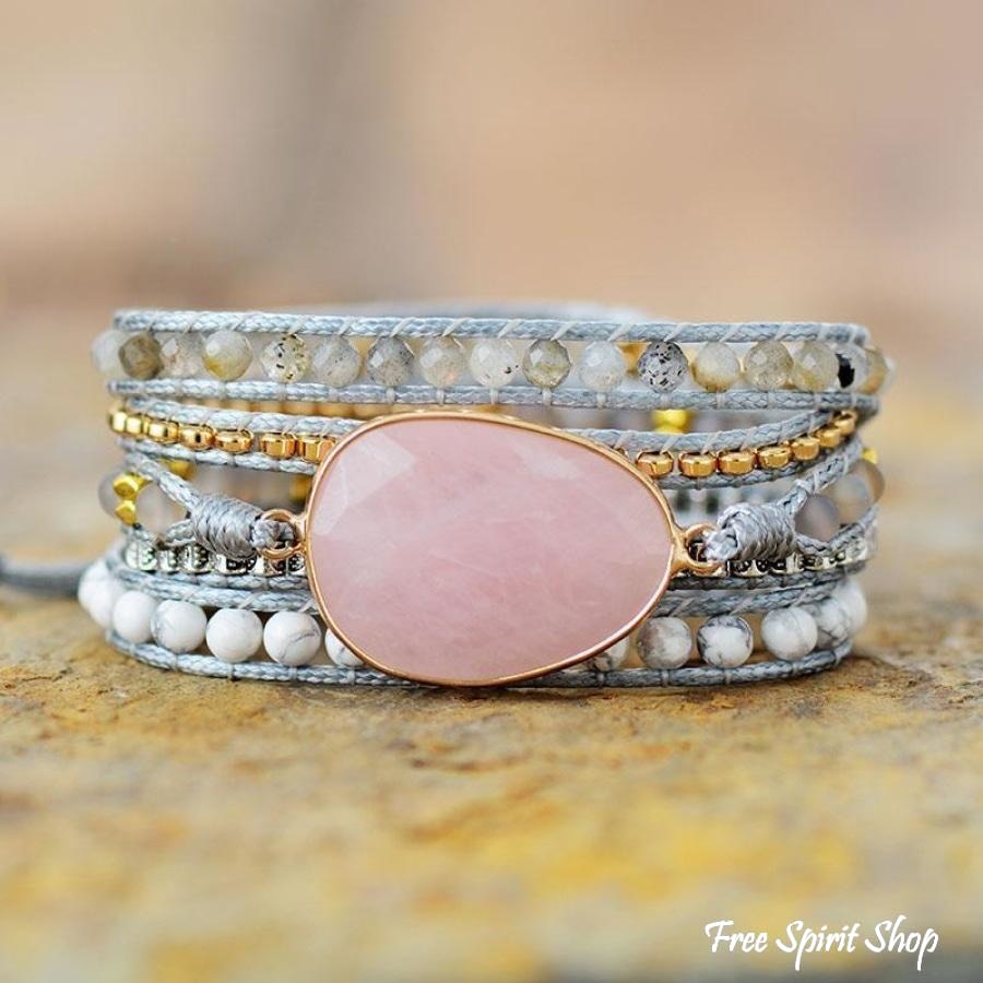 Holly | Rose Quartz Howlite & Rutilated