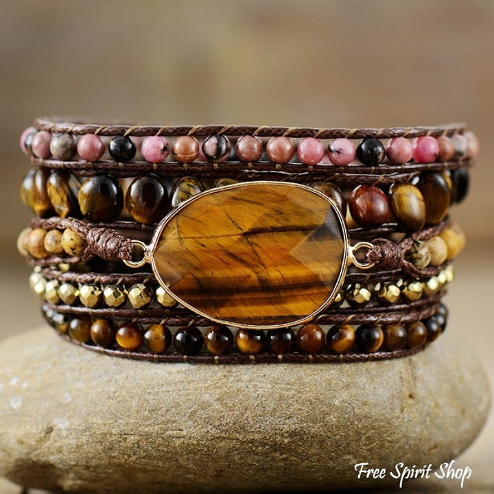 Alison | Tiger Eye & Rhodonite Wrap