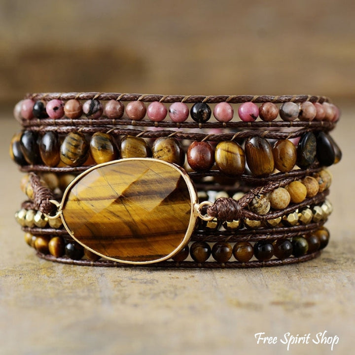 Alison | Tiger Eye & Rhodonite Wrap