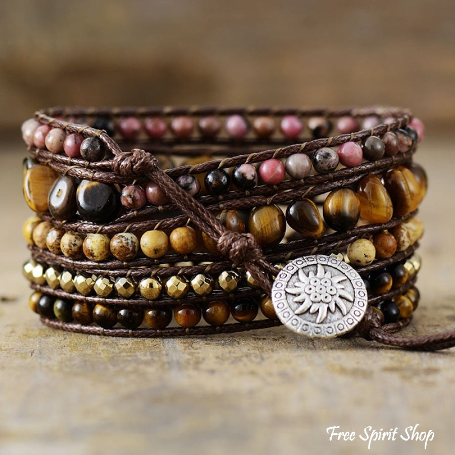 Alison | Tiger Eye & Rhodonite Wrap