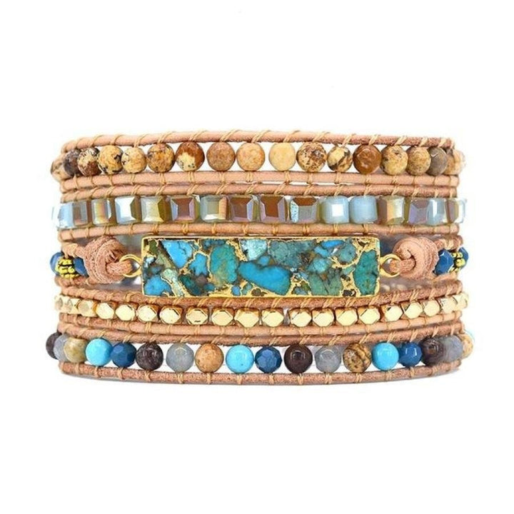 Katie | Turquoise & Jasper Beaded Wrap