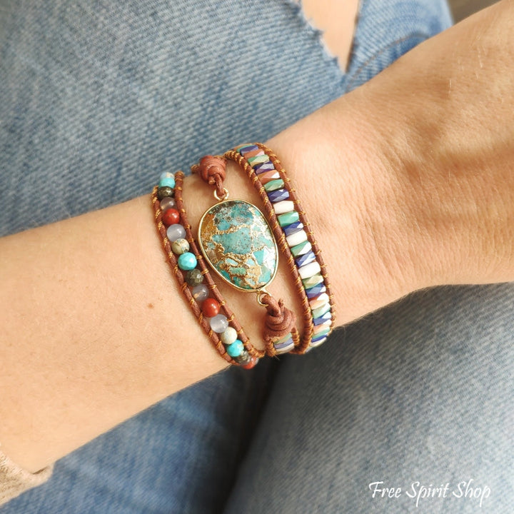 Alba | Turquoise & Jasper Wrap