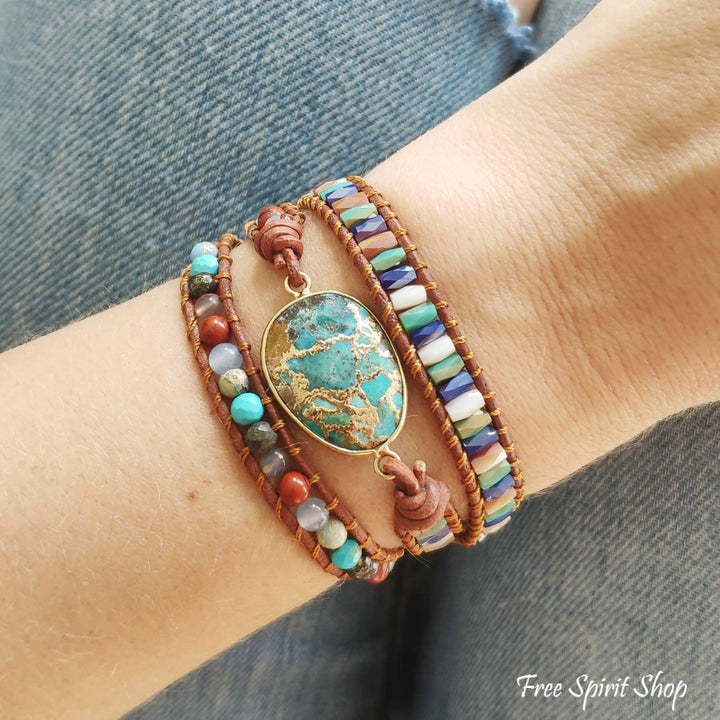 Alba | Turquoise & Jasper Wrap