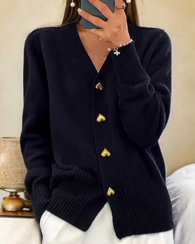 Lily Heart | Elegant Cardigan with Heart Buttons