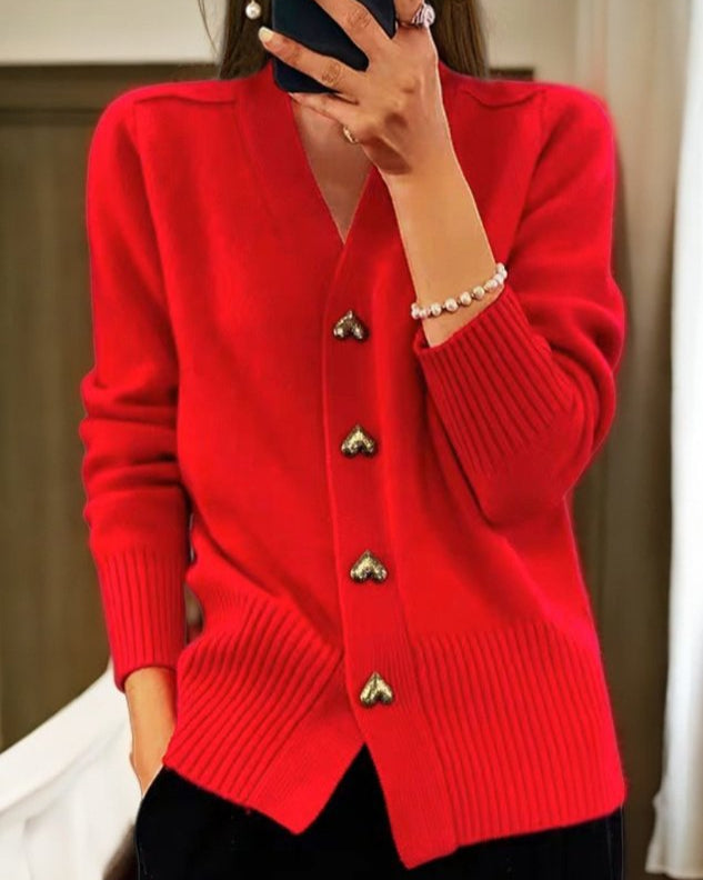 Lily Heart | Elegant Cardigan with Heart Buttons