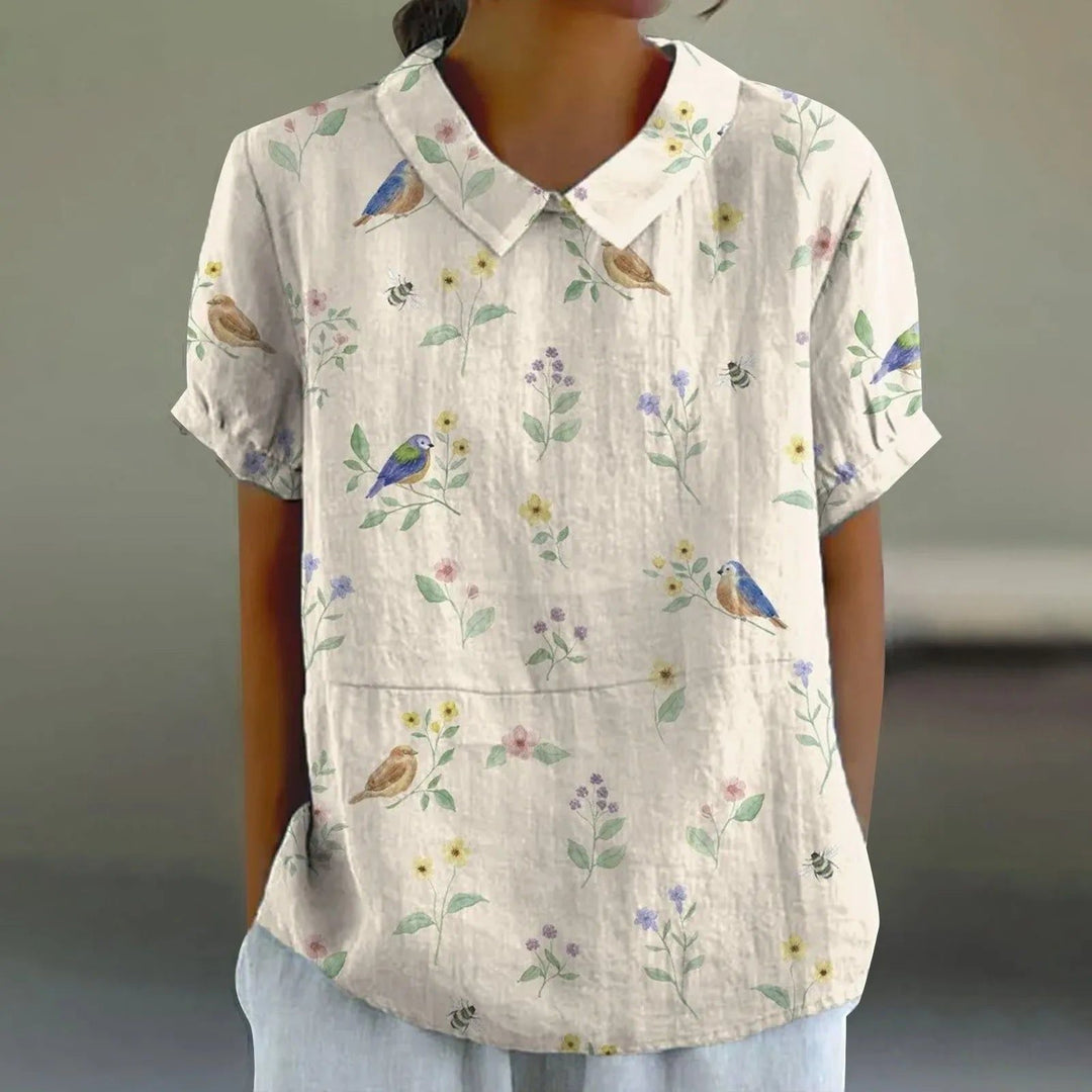 Mira | Songbird & Bee Print Blouse