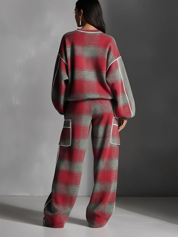 Imogen | Red Gray Plaid Brushed