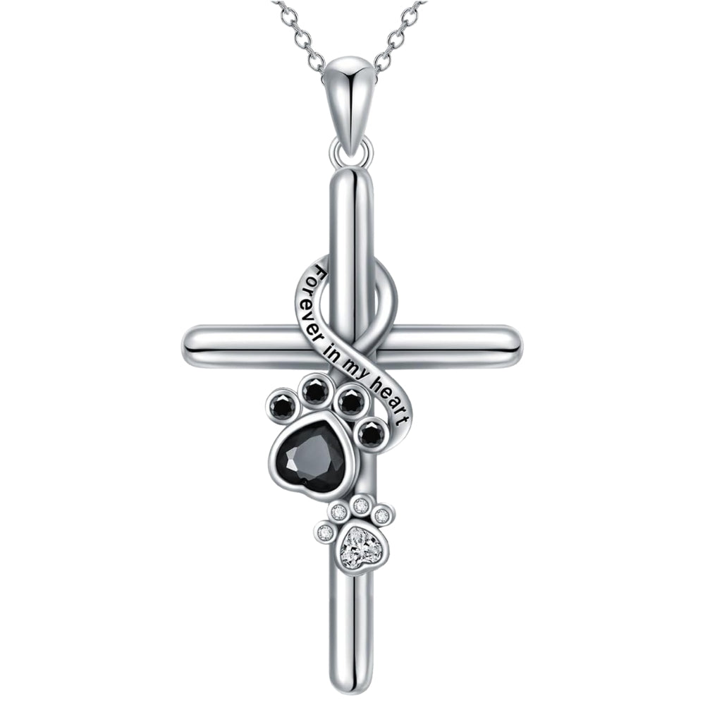 Selina | Cross Pendant Necklace with Paw