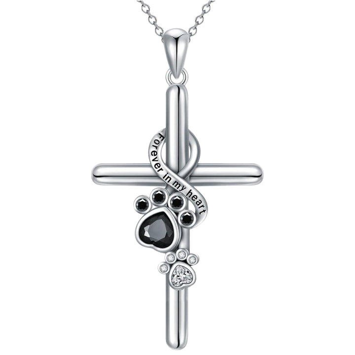 Selina | Cross Pendant Necklace with Paw